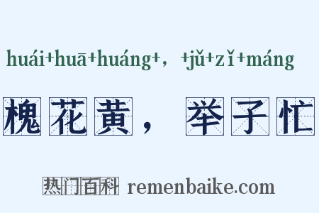 槐花黄，举子忙是什么意思的图片